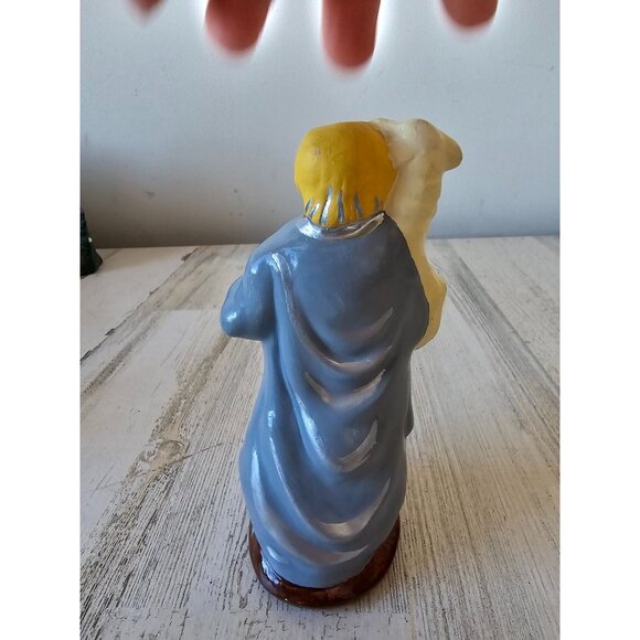 Vintage plaster shepherd sheep nativity statue figurine boy - Picture 4 of 8